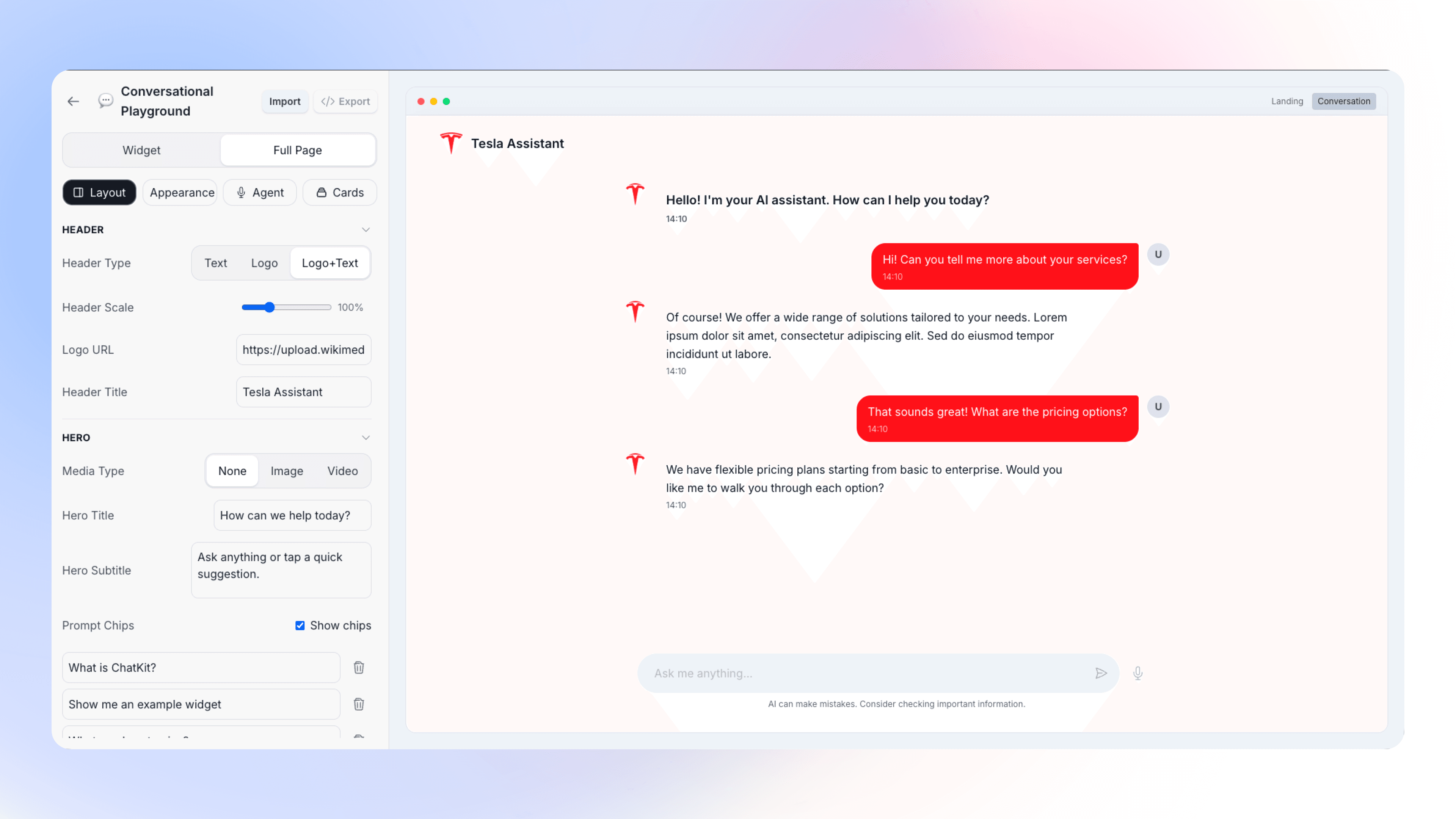 Conversational Studio preview